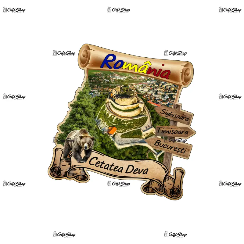 Cetatea deva, romania, magnet papirus, model mgs 209